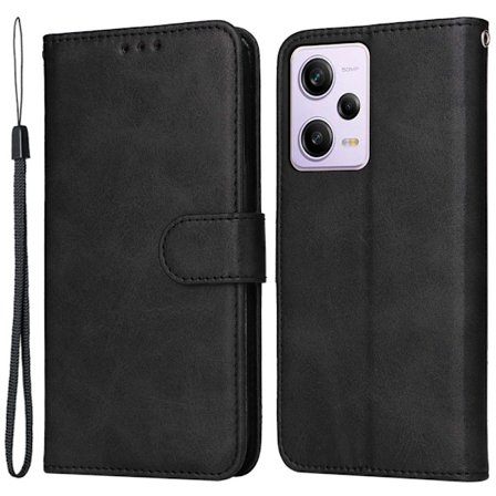 SKALO Xiaomi Redmi Note 12 Pro 5G Flip Cover m. pung i PU-læder - Sort