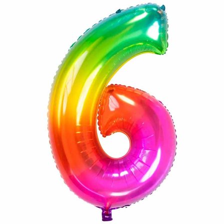 Sifferballong Yummy Gummy 81 cm "0-9" Siffra 6 - Kalaslagret.se