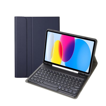 Näppäimistökotelo Samsung Galaxy Tab A8 10.5 X205/X200:lle, irrotettava Bluetooth-näppäimistö, tummansininen