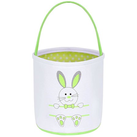 Korg Enkel Mjuk Tyg Hink Söt Kanin Äggjakt Canvas Liten Hopfällbar Billig Väska Present till Barn Pojkar Småbarn Bebis Spädbarn Bulk Tom