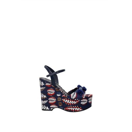 Tory Burch, Wedges Fabric Niebieski, Kobieta, Rozmiar: 40 EU