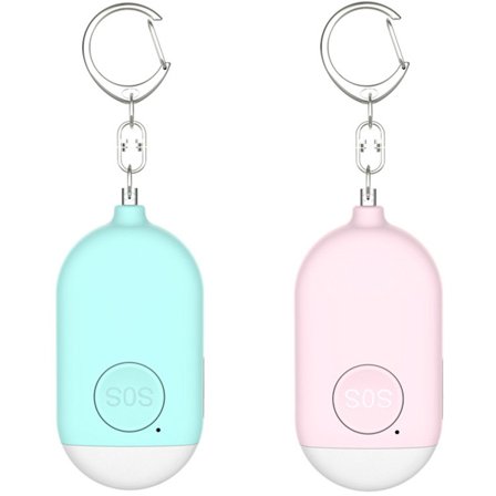 ING 2-in-1 henkilökohtainen hälytin 2 kpl 130 dB LED-taskulampulla Henkilökohtainen turvahälytin Hälytinavainnippu USB-lataus opiskelijoille 