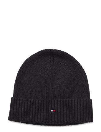 Essential Flag Beanie Accessories Headwear Beanies Svart Tommy Hilfiger