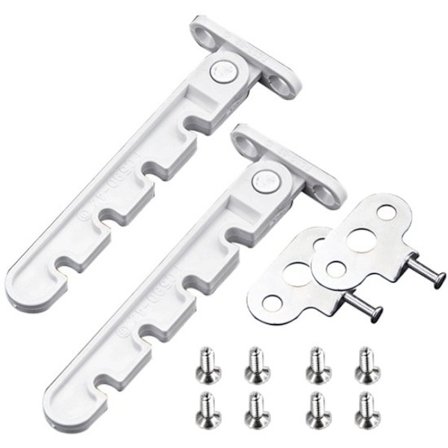 To produkter: Vindusbeslag - Vindusbegrenser - Vindussikkerhet - Hvit