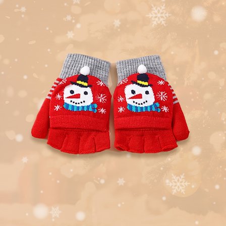 3 stk./1 stk. Strikkede Votter Snømann Julenisse Belte Juleelg Mønster Søte Varme Vinterhansker, Egnet for Høst og Vinter [DB]