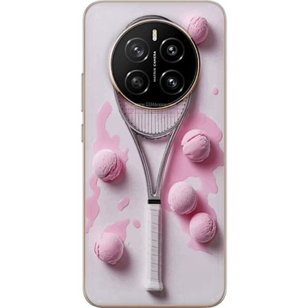 Kompatibel Mobilcover til Honor Honor Magic7 Rosa glaskugler og tennisketsjer i et kreativt stillbillede med legende popfølelse og moderne design, de