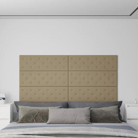 Vidaxl Väggpaneler 12 St Cappuccino 90x30 Cm Konstläder 3,24 M² Brun
