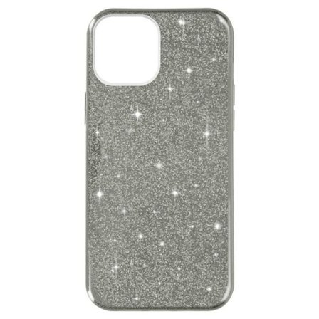 Skyddsskal - AVIZAR - iPhone 14 Plus - Semi-rigid silikon - Glittrande design - Silver
