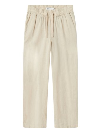 name it Nkffalinnen Straight Pant - Cream - 122