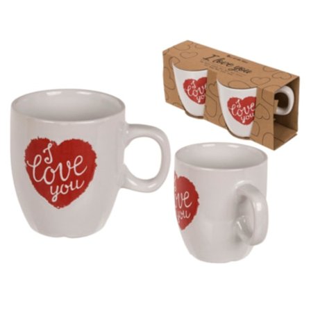 Out of the Blue Stoneware Mug Set - I love you - 2pcs.