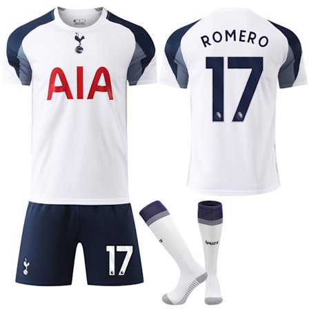 25-26 Tottenham Hotspur F.C. Hjemme NO.17 ROMERO Drakter Sett Barn Voksen Fotballutstyr med Sokker