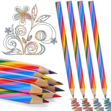 12 Farger Regnbue Blyanter For Kunsttegning, Fargelegging, Skissering