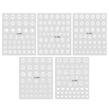 10 Ark Nailklistremerker, Hvite Selvklebende Negledekorasjoner, Stjernehimmel Sommerfugler DIY Manikyrdekorasjoner for Kvinner Jenter