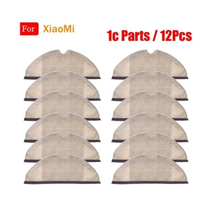 12 stk. for Xiaomi Mijia 1C 1T Stytj01Zhm robotstøvsuger moppeklut deler moppekluter tørr våt mopp rengjøringsklut