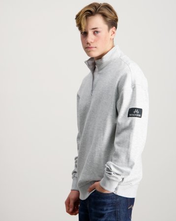 MAGGIORE Double Knit Half Zip Sweater Grå Genser Gutt - Kids Brand Store