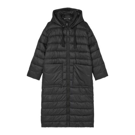 Marc O'Polo, Lightweight quilted coat with a detachable hood, regular fit Zwart, Dames, Maat:XL