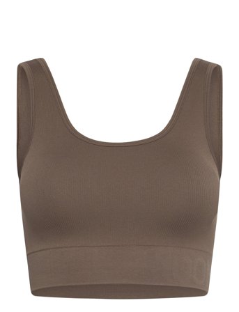 Soft Rib Seamless Crop Top Brown Moonchild Yoga Wear