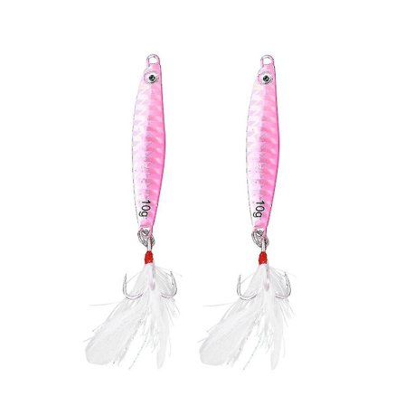 2 stk. fiskeblink i metal - sæt med kunstige hårde blink med trekrog