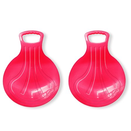 Snösläde & Sportkälke för alla underlag, 2-pack slitstark tefat med handtag för barn, vuxna & husdjur, mångsidig för snö, sand och gräs