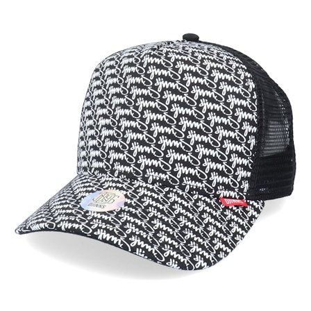 Djinns - Black trucker Czapka Z Daszkiem - Hft Allover Black Trucker @ Hatstore