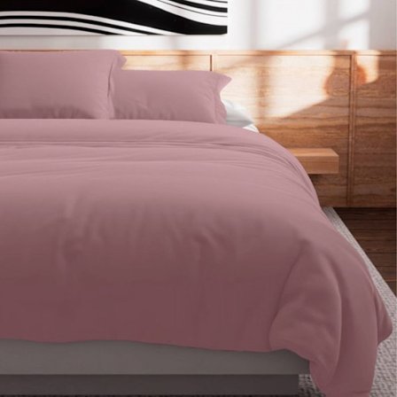 57 trådar bomull påslakan 240x220 cm UNI gammal rosa, av Soleil d'Ocre