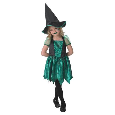 Häxklänning 122/128 Cl (7-8 År) Halloween Klänning Häxa