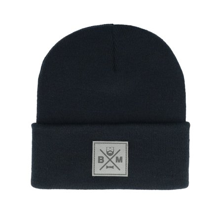 Bearded Man - Ble cuff Beanie - Bm Cross Patch Navy Beanie @ Hatstore