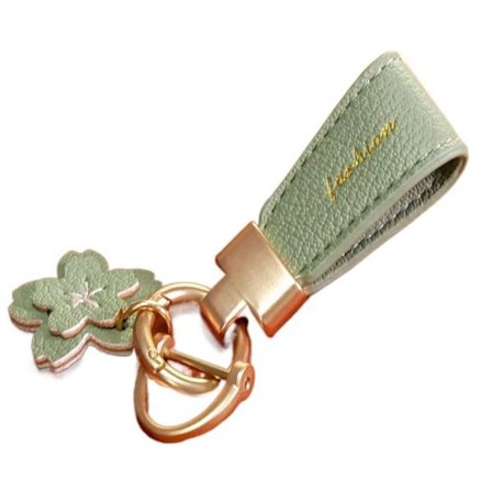 Läder Blomma Bil Nyckelring Bil Trinket Nyckelring GRÖN
