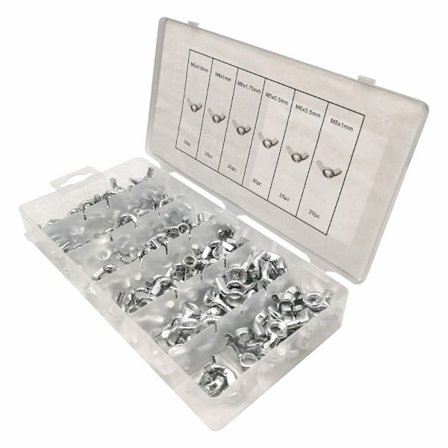 150 stk. Vingemøtrikker Assorted Kit Butterfly Wing Nuts Fasteners Set