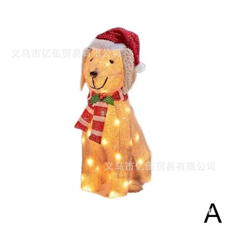 Jouluinen koira valosarja puutarhakoriste LED-valo joulunäkymän asettelu koristeet