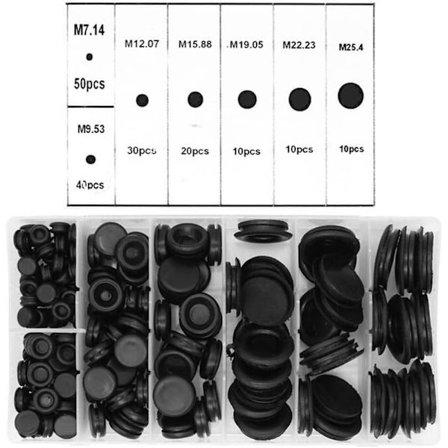 Gummiplugger, Gummibøsning med oppbevaringsboks 170 stk