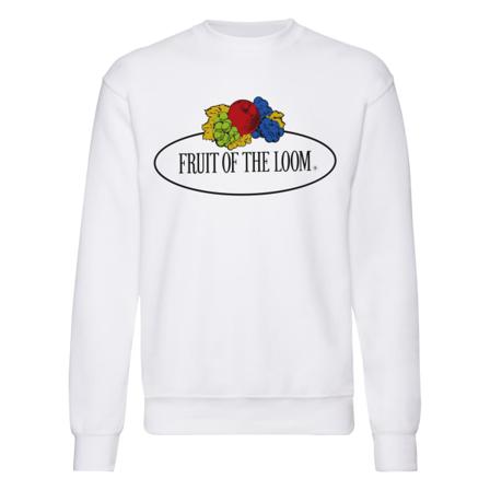 Fruit Of The Loom Herr Vintage Big Logo Set-in Sweatshirt L Whi