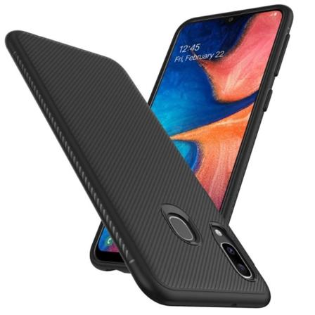 Samsung A20e iskunkest v suojus FullCarbon V3 Black