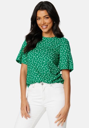 Happy Holly Tris butterfly sleeve blouse Green / Patterned Klær