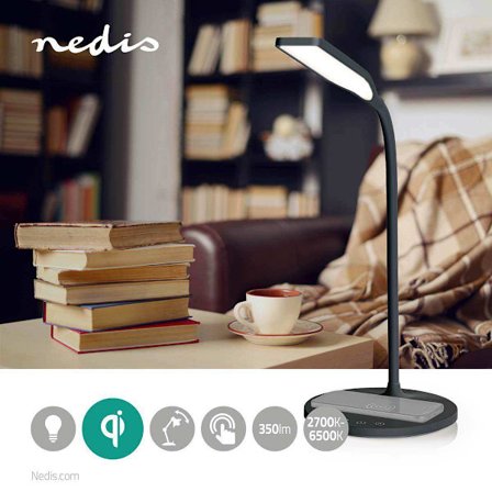 Nedis LED Desk Lamp with Wireless QI Charger