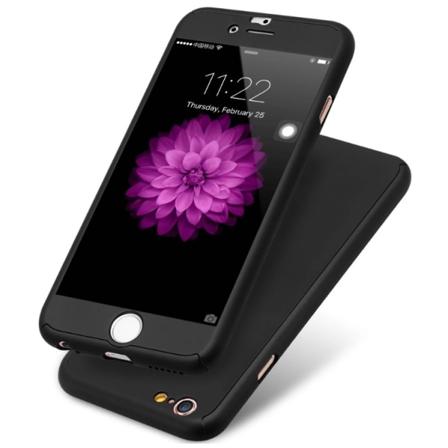 Praktisk beskyttelsesdeksel til iPhone 7 PLUS (foran og bak) SVART Svart