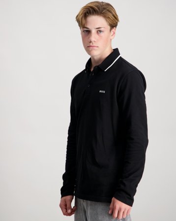BOSS LONG SLEEVE POLO Schwarz Polo/Rugbyshirts Jungen - Kids Brand Store