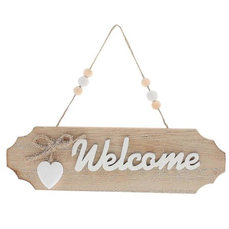 Välkommen Trä Hängande Plakett Dörrhängande Skylt Trä Välkomstskylt Heminredning[D]