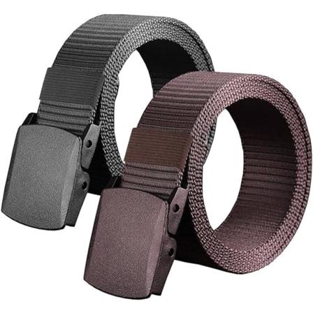 2 stk. nylon lerretsbelte, til pendling for menn og kvinner, automatisk spennebelte, taktisk belte for fritidssport B