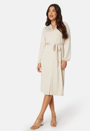 Happy Holly Madelyn midi dress Beige Klær