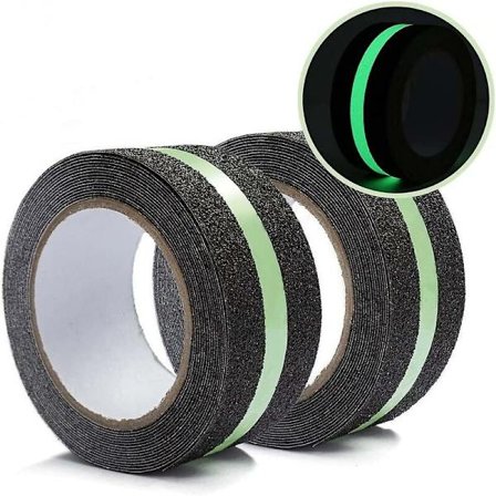 Sunrain liukueste hohtava pimeässä portaiden askelma teippi (2" x 17" x 2 rullaa)