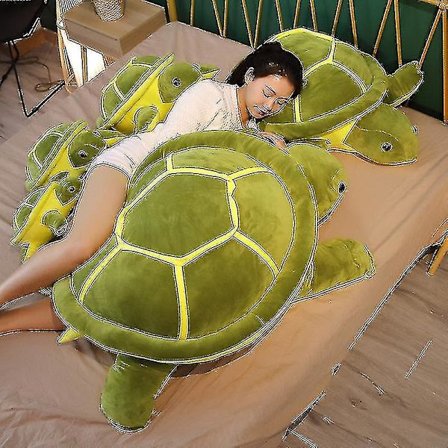 80cm kæmpe grøn skildpadde plys legetøj kawaii dyr dukker udstoppet blødt dyr havskildpadde pude fødselsdagsgaver til børn pige-r