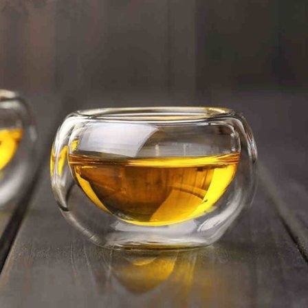 [NT] Kaksinkertaiset lämpöä kestävät lasiset 50 ml:n läpinäkyvät teekupit, lämmön säilytys, toimisto, koti, kuppi