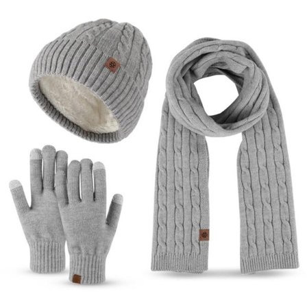 Vintermössa halsduk vantar set för män 3-delat varm åtsittande storlekar passform julklapp födelsedagspresent