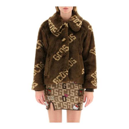 Gcds Faux Fur & Shearling Jakke Brun, Dame