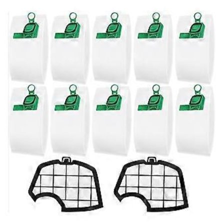 10 stk Støvsugerposer for Vorwerk Kobold VK140 VK150 FP140 FP150 med 2 Filter