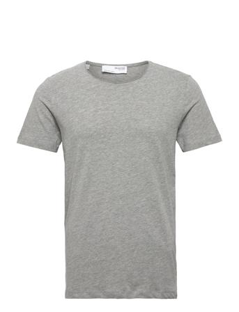 Slhluke Ss O-Neck Tee W T-shirts Short-sleeved Harmaa Selected Homme