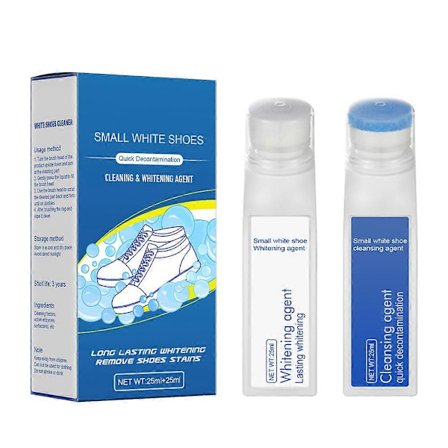 Hvitt Skorengjørings- og Blekningssett Fjerner Smuss og Gult fra Sko, Sko Blekningsmiddel