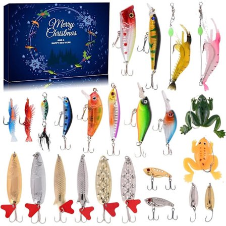 Fiskedrag Adventskalender 2025 Julekalender, Livaktig Flerleddet Swimbait Sett{F860}