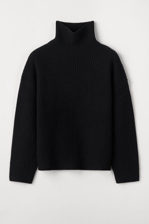 Soft Goat - Ribbed Turtleneck - Kashmirtröja dam - M - Black